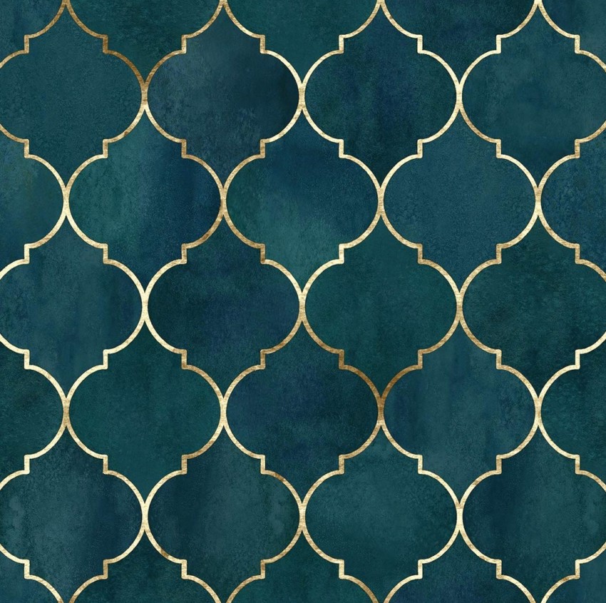 Teal and Gold Geometric Wallpaper  Wallsauce AU
